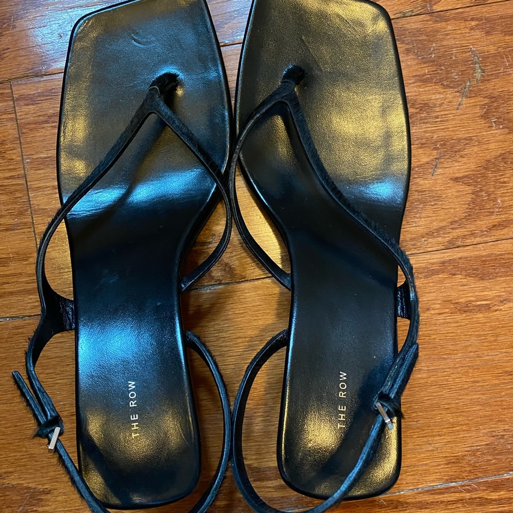 The Row “Constance” pony hair kitten heel